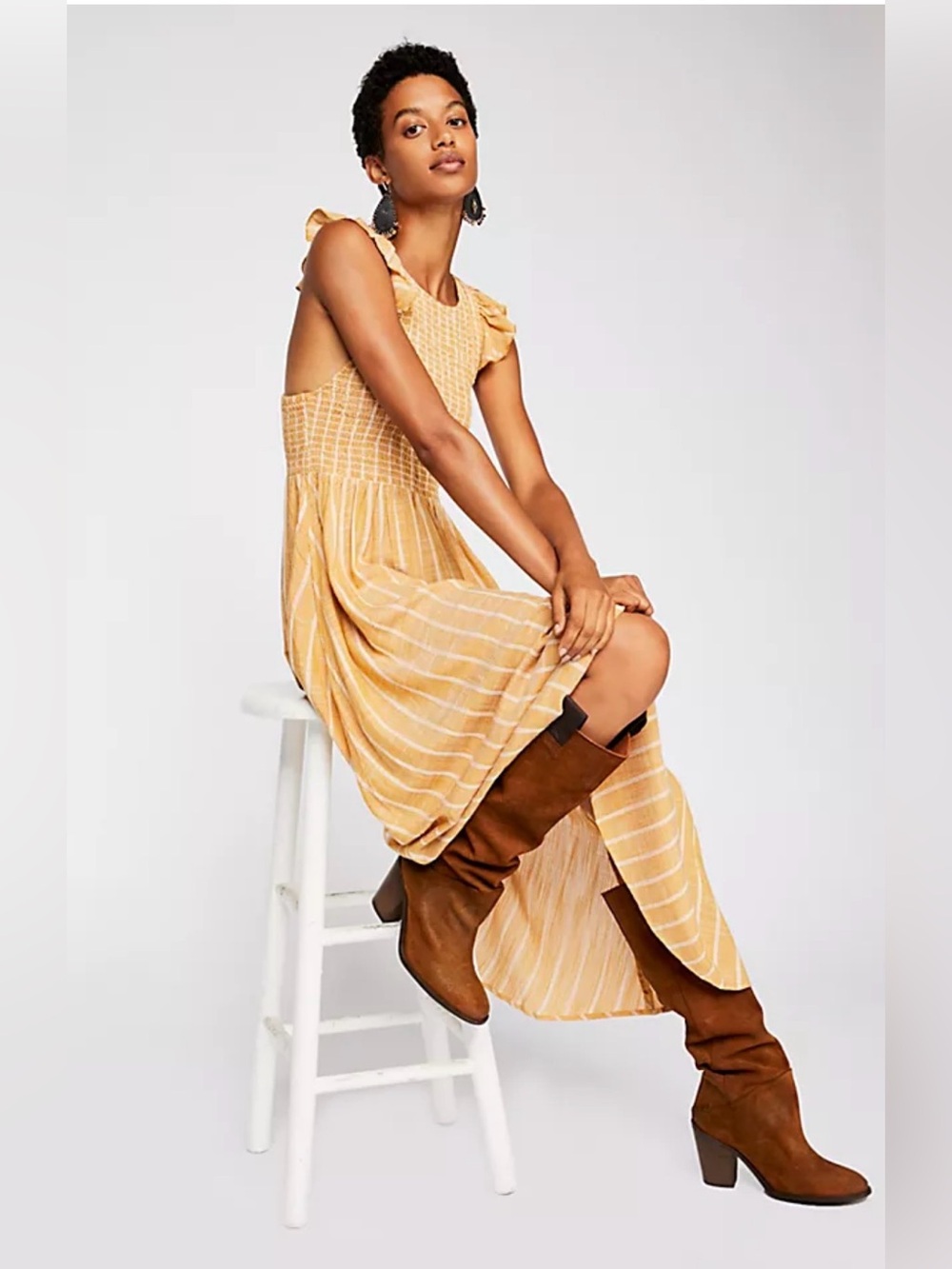 Free People Butterfly Chambray Midi Dress